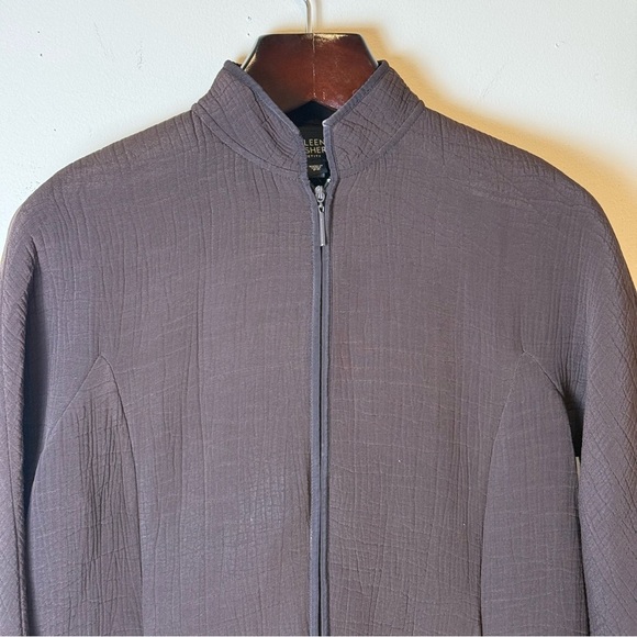 EILEEN FISHER Smooth Silk Blend Quilted Jacket Small Petite - Picture 5 of 9